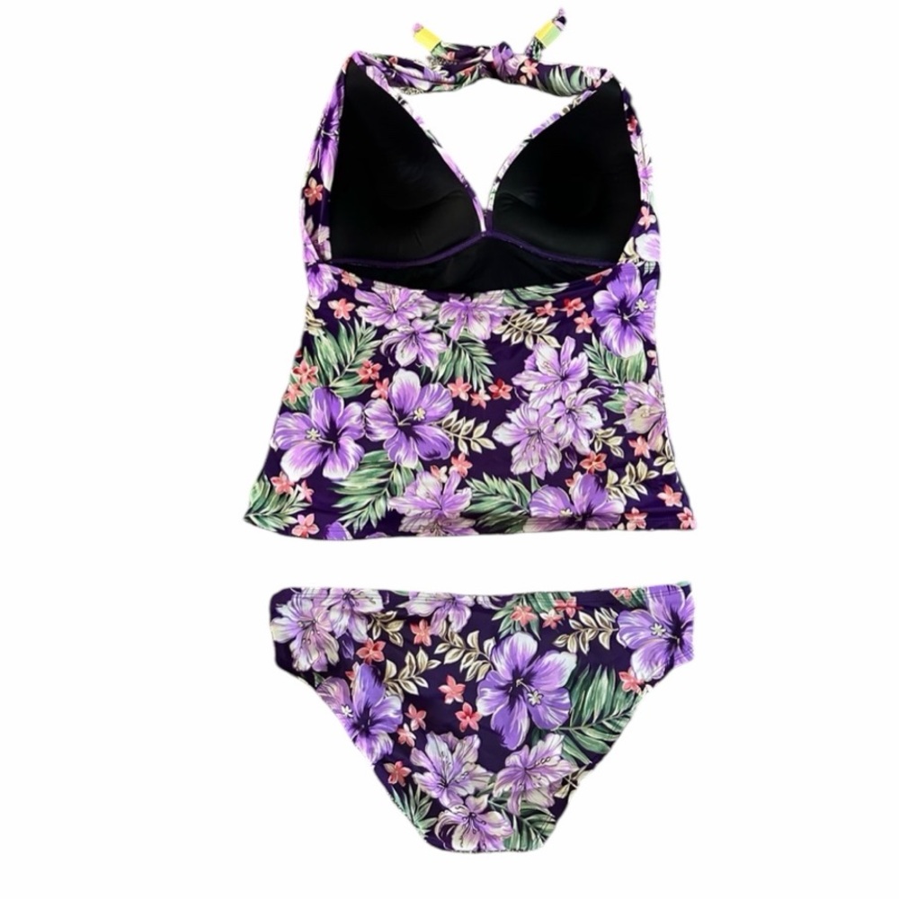 Eco Swim - Women’s Halter Tankini Swim Suit - Top Size 14 - Bottoms Size 12 - Picture 2 of 6